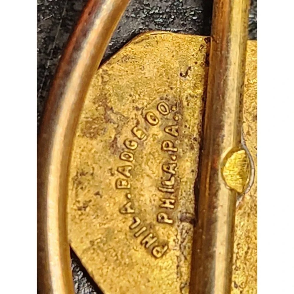 Vintage T.L.O.F. Fraternity Tie Clip Philadelphia Badge Co. Gold Tone Enamel
